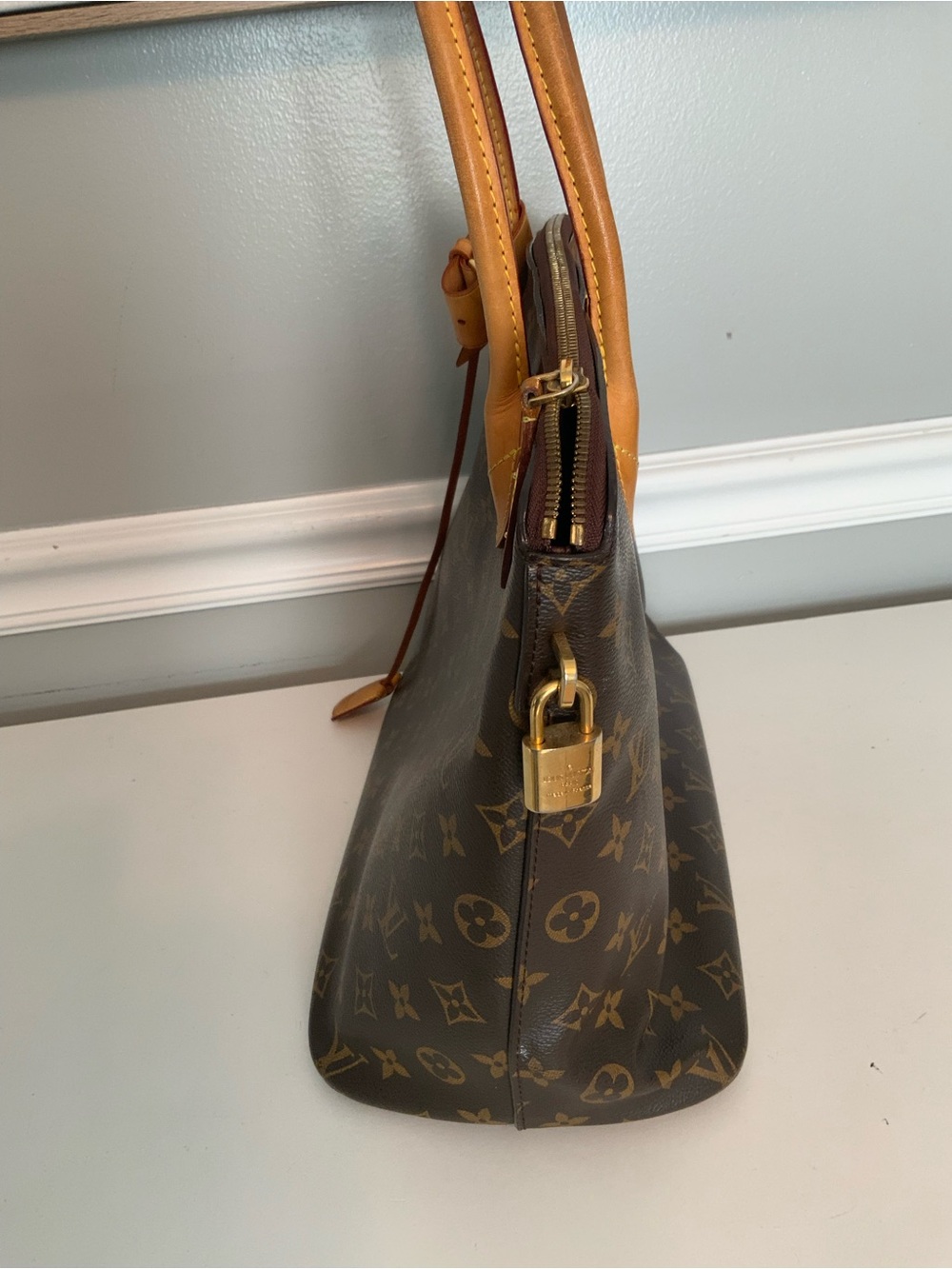 Louis Vuitton Lockit  Monogram Canvas Large Tote with Natural Leather Trim - Picture 3 of 16